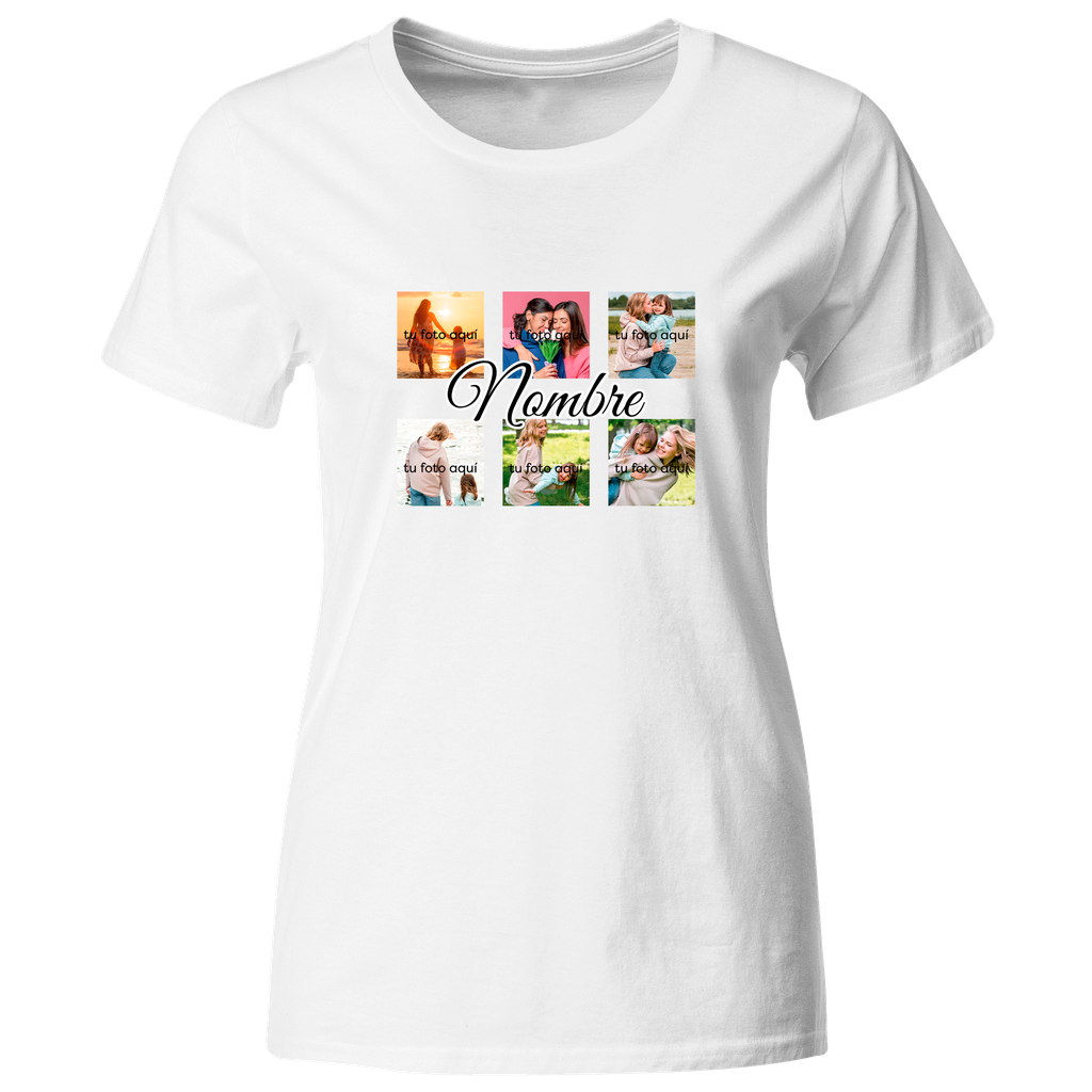 Playera Día De Las Madres Fdm22. Personalizada con 6 fotos y nombre