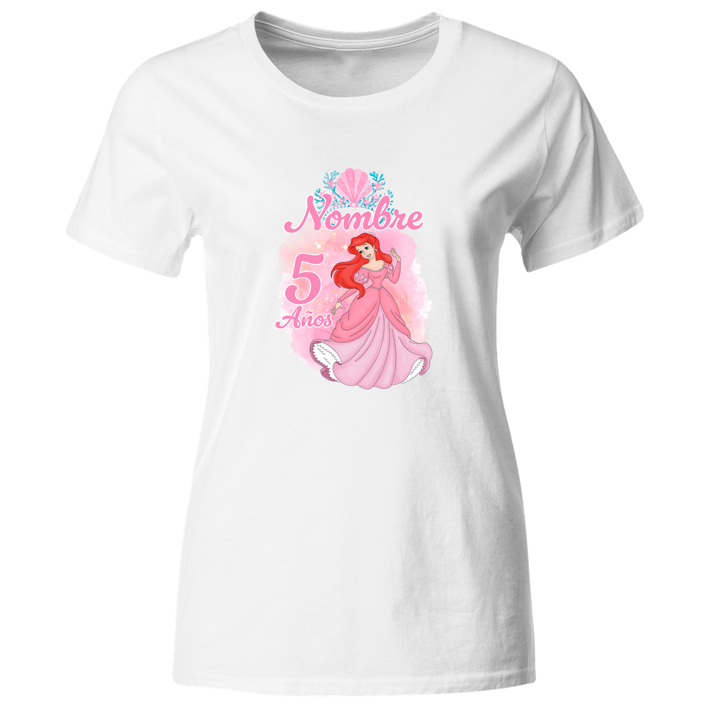 Playera Personalizada Cumpleaños Pc135. La sirenita mermaid princesa