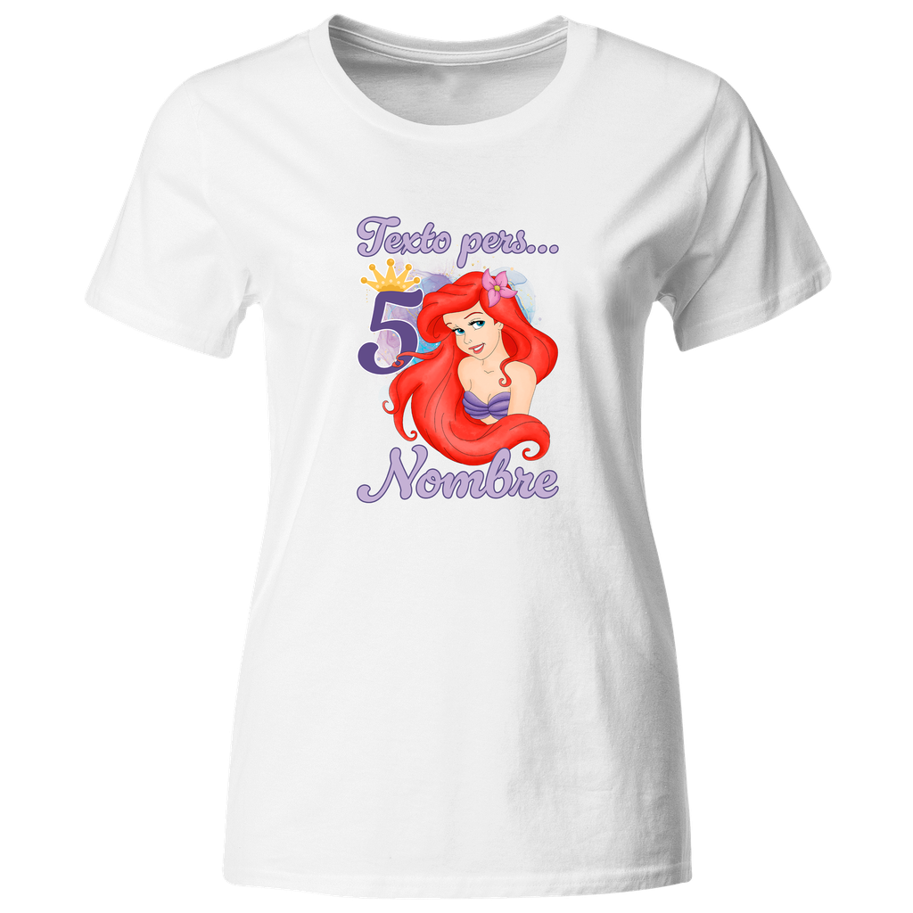 Playera Personalizada Cumpleaños Pc137. La sirenita mermaid princesa 