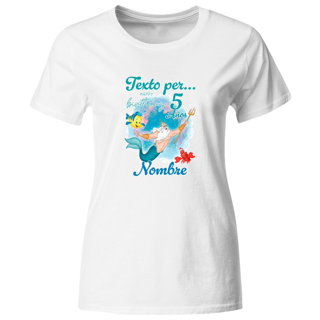 Playera Personalizada Cumpleaños Pc138. La sirenita mermaid princesa. Triton