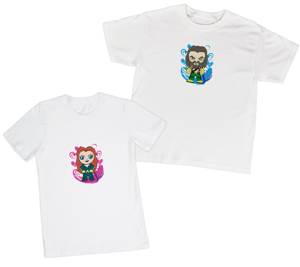 Playeras parejas:  Aquaman y Mera. (2/2)
