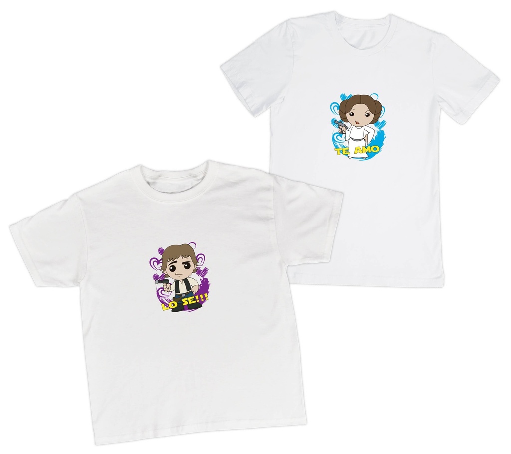 Playeras parejas:  Leia y Han Solo. (2/2)