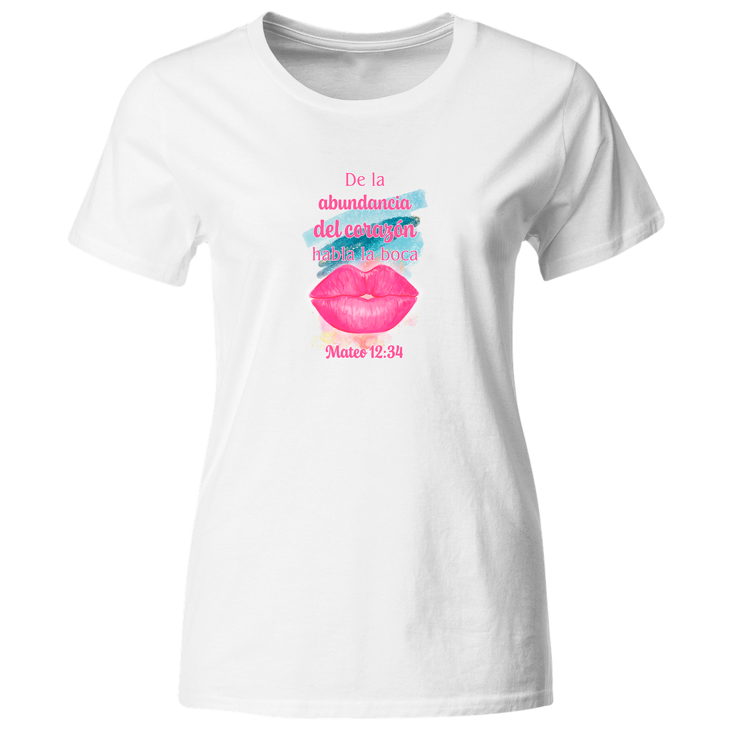 Playera Religiosa Rg55. Frase cristiana Mateo 12:34