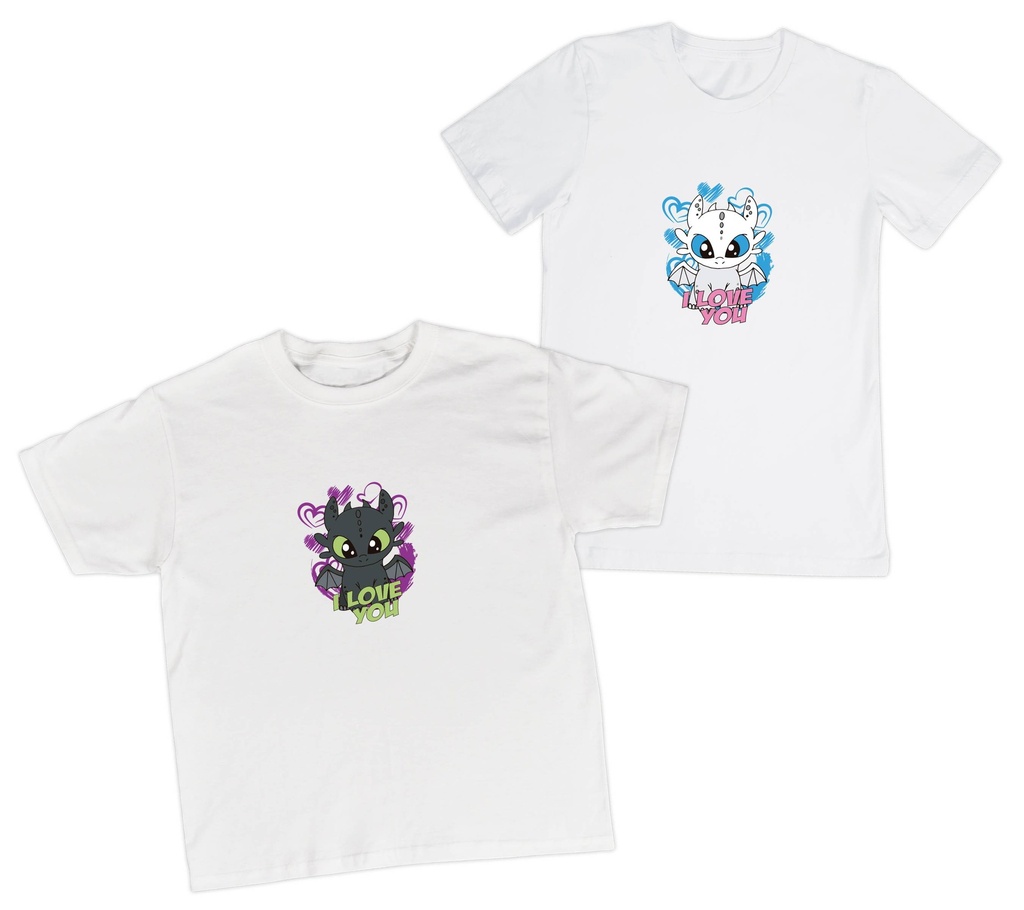 Playeras parejas:  Chimuelo y furia luminosa. (1/2)