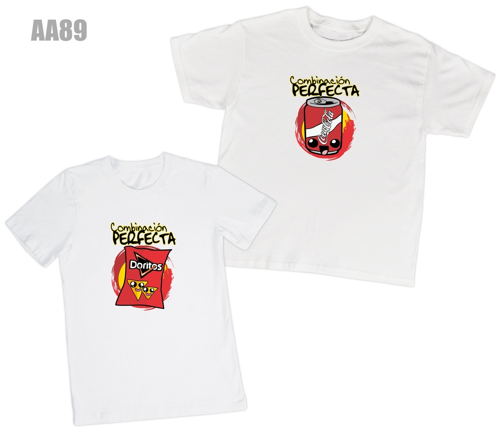 Playera parejas: Pareja perfecta “Doritos y Cola” (1/2)