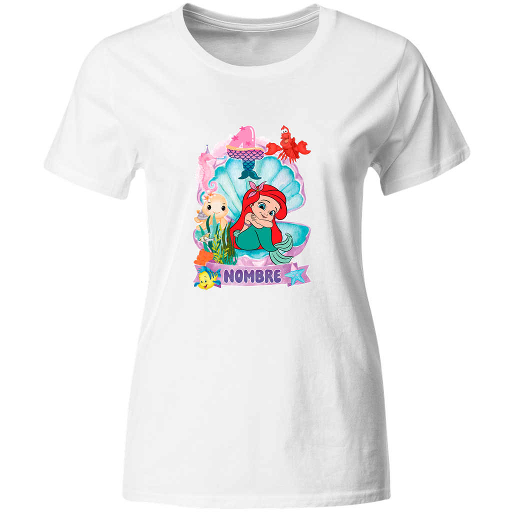 Playera Personalizada Cumpleaños Pc146. Sirena Mermaid La Sirenita