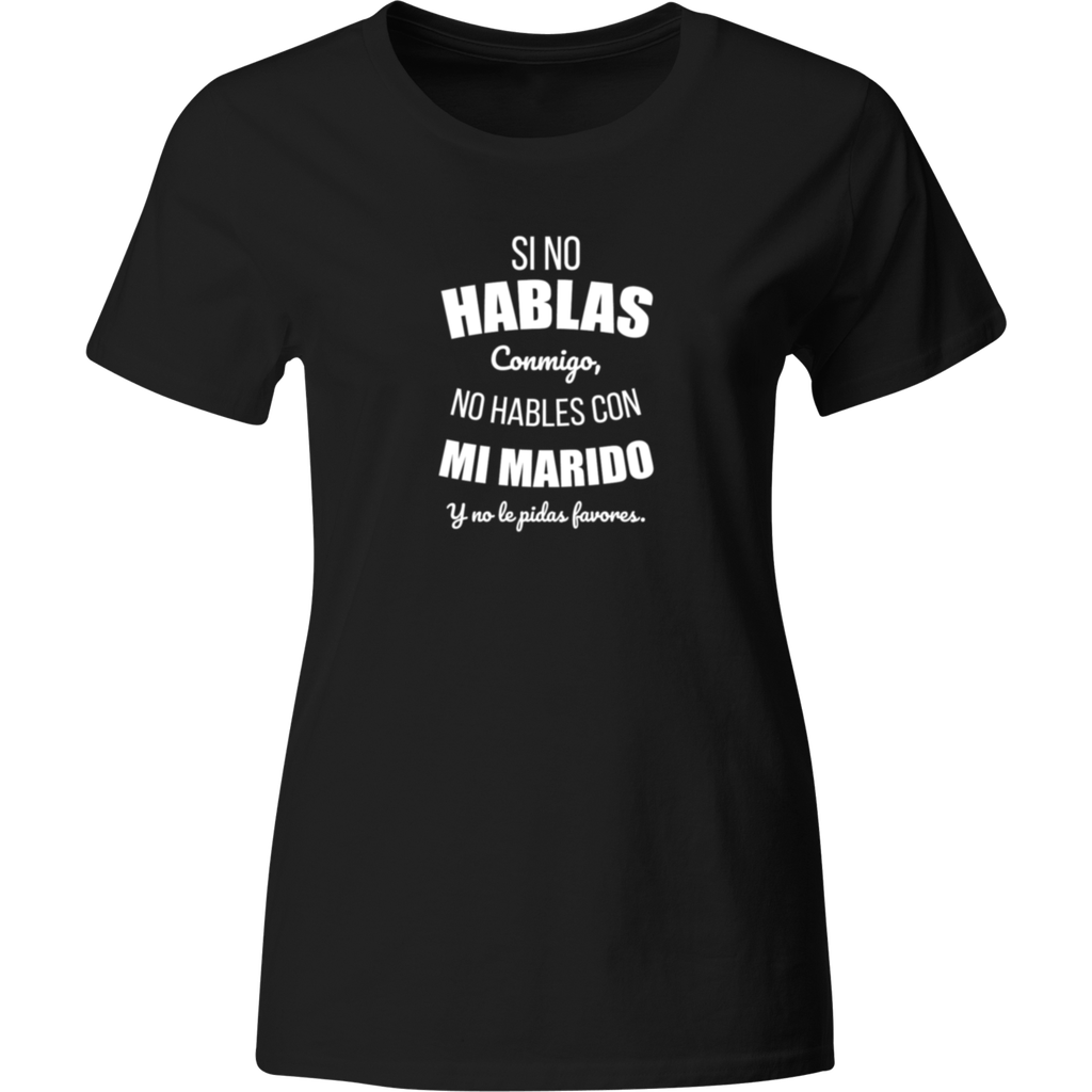 Playera Color Lk207. Frase Esposa Marido Advertencia