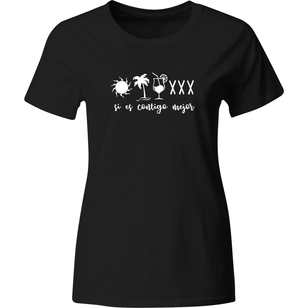 Playera Color Lk213. Bad Bunny Y Si Es Contigo Mejor