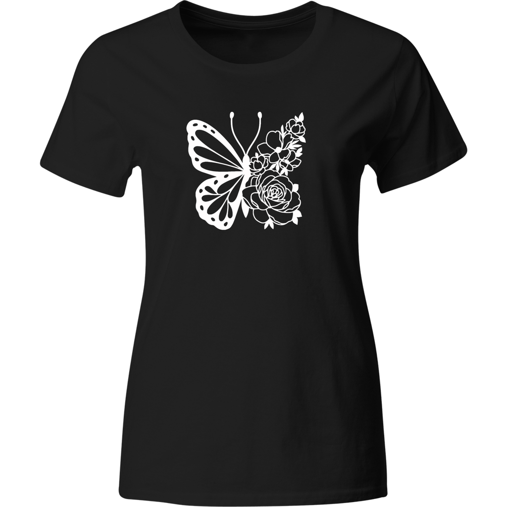 Playera Color Lk463. Anime mariposa con flores