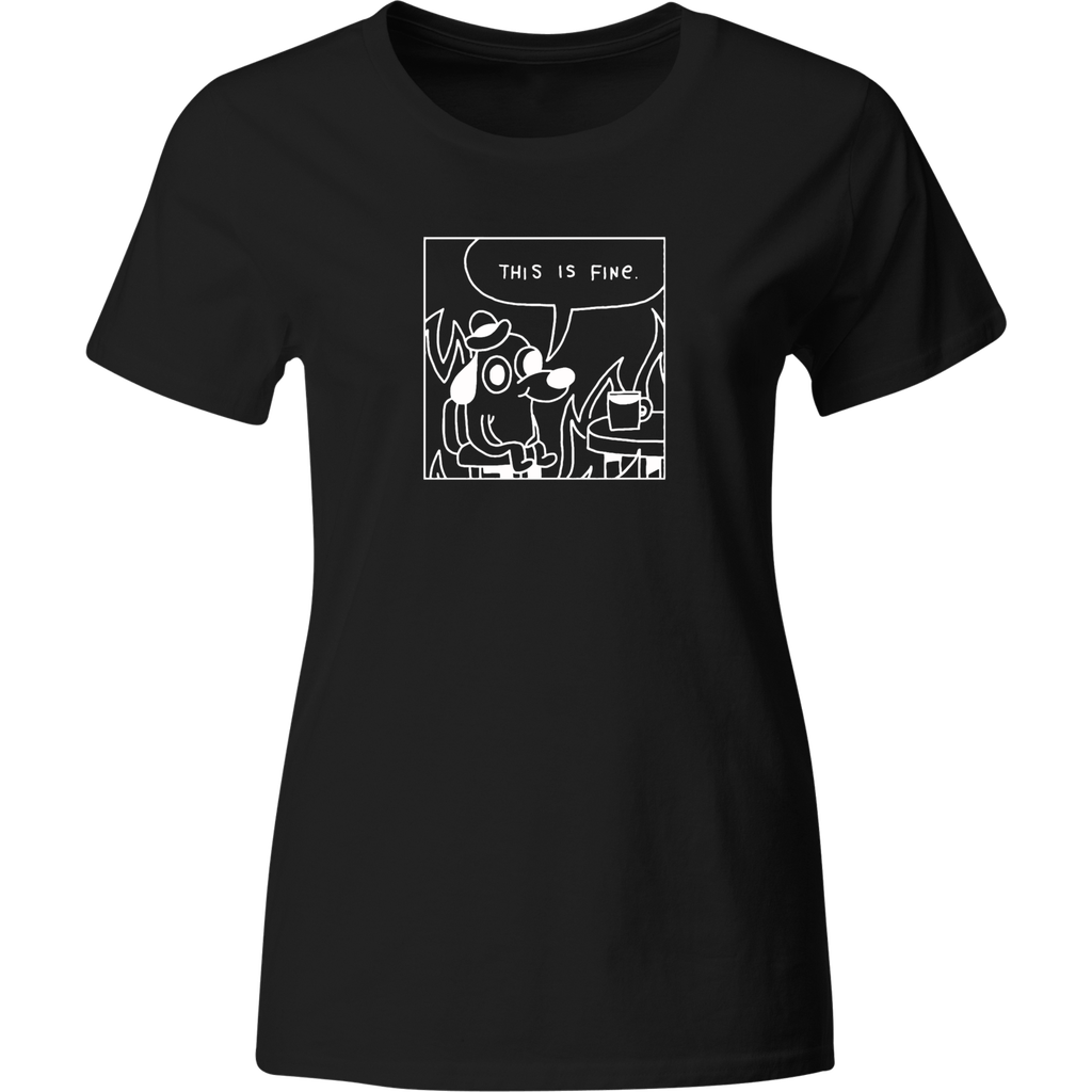 Playera Color Lk468. Frase meme this is fine anime