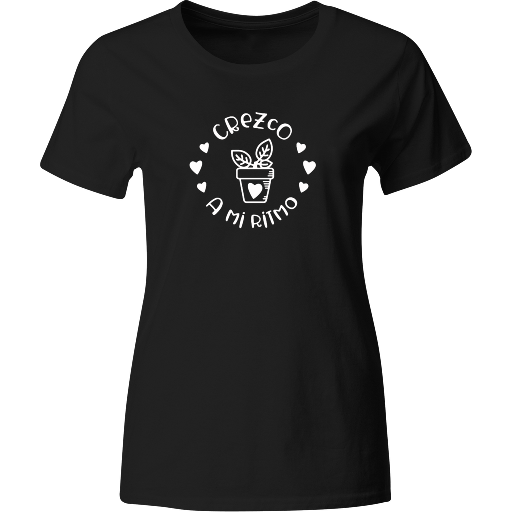 Playera Color Lk470. Frase positiva motivadora crezco a mi Ritmo