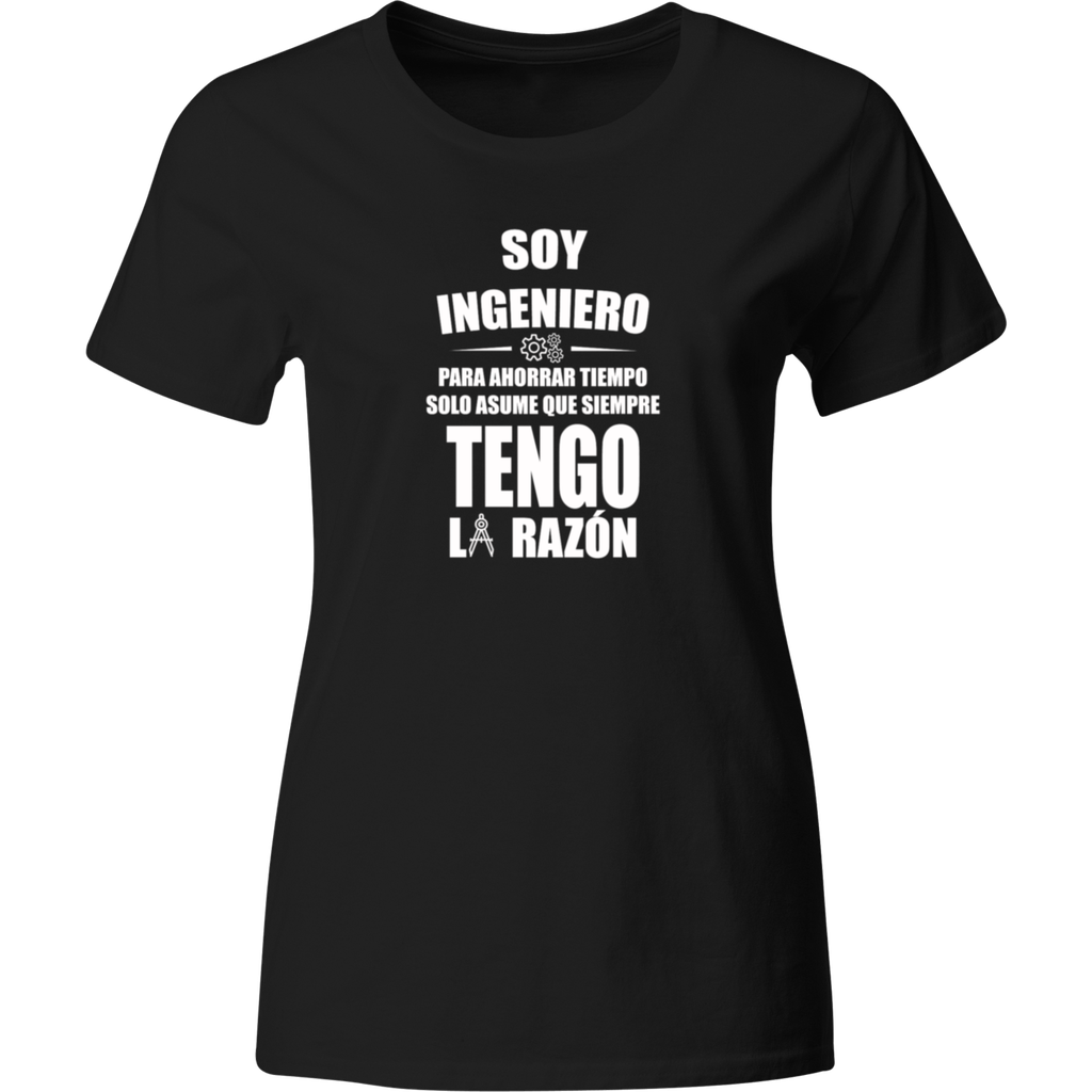 Playera Color Lk472. Frase ingeniero siempre tengo la razón