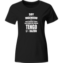 Playera Color Lk472. Frase ingeniero siempre tengo la razón