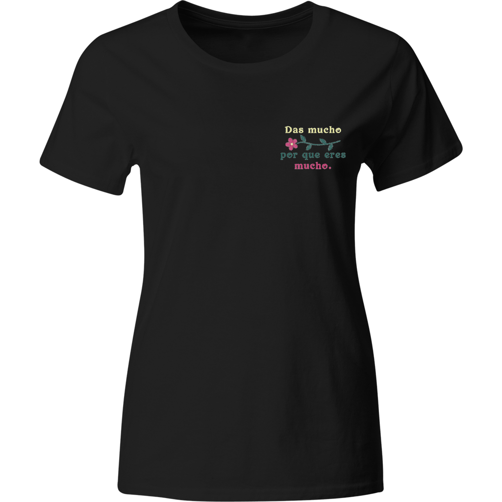Playera Individual Bordada Lc3. Frase Positiva hermosa eres poderosa