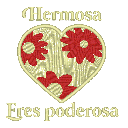 Playera Individual Bordada Lc3. Frase Positiva hermosa eres poderosa