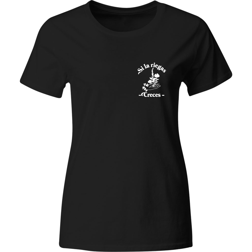 Playera Individual Bordada Lc7. Frase si la riegas creces