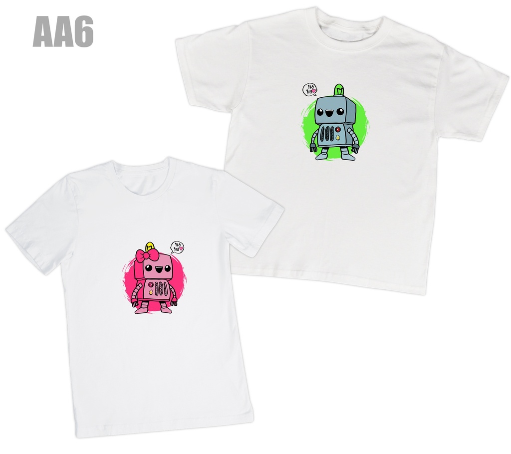 Playeras parejas: Robot retro (1/2)