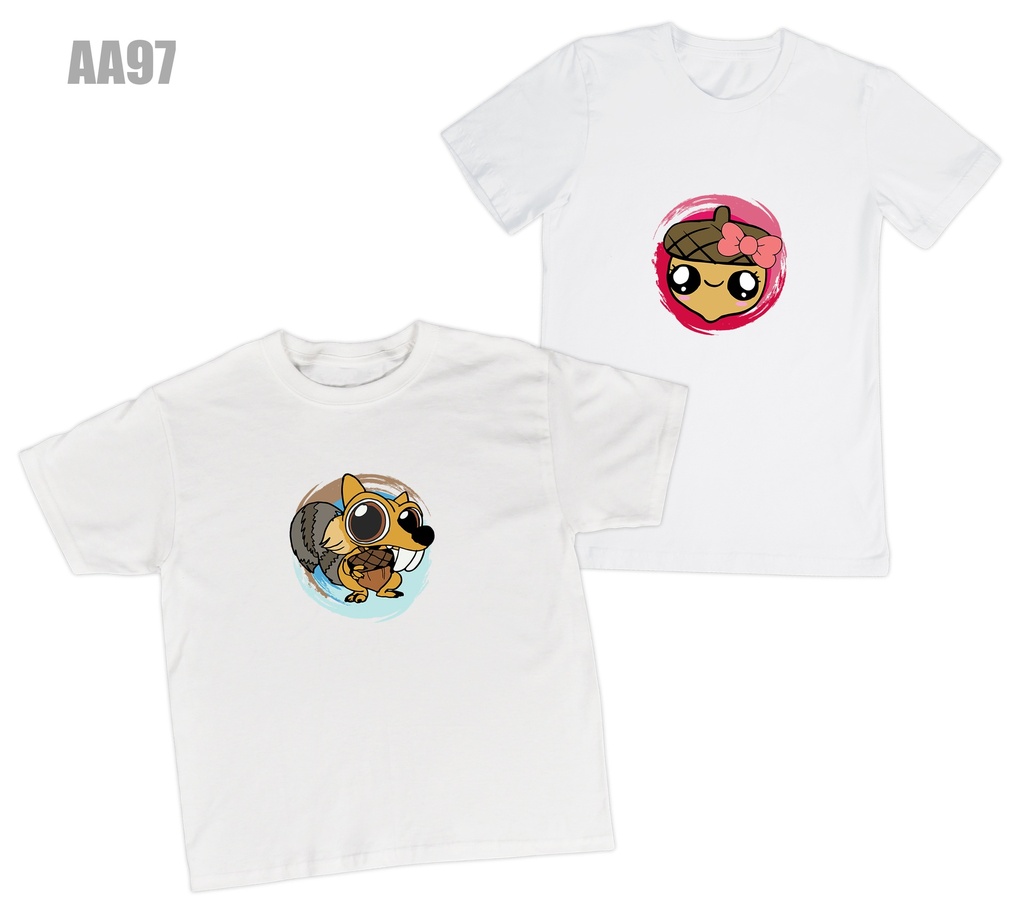 Playeras parejas: La era de hielo Scrat y Bellota (1/2)