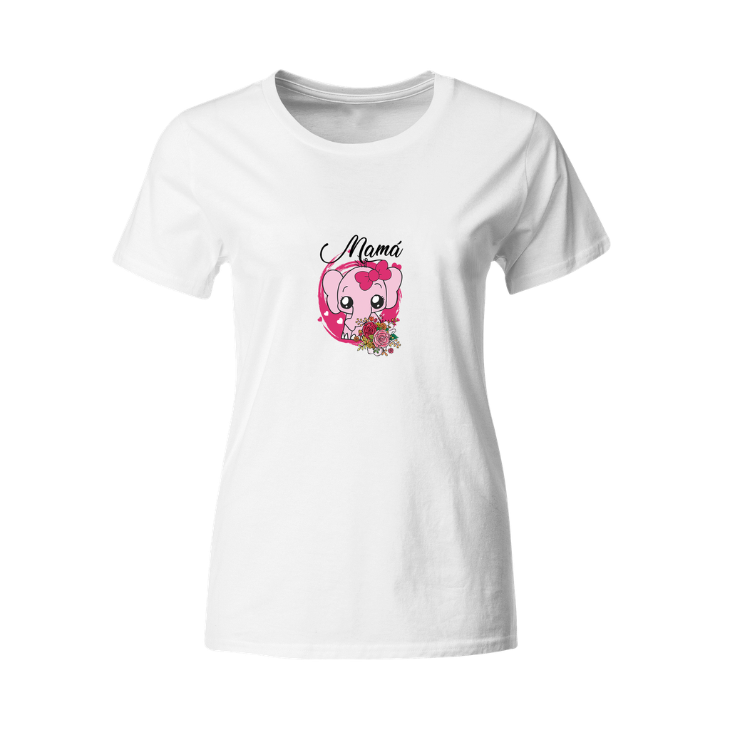 Playeras mamá e hijos:  Mamá e hija elefante rosa DM632