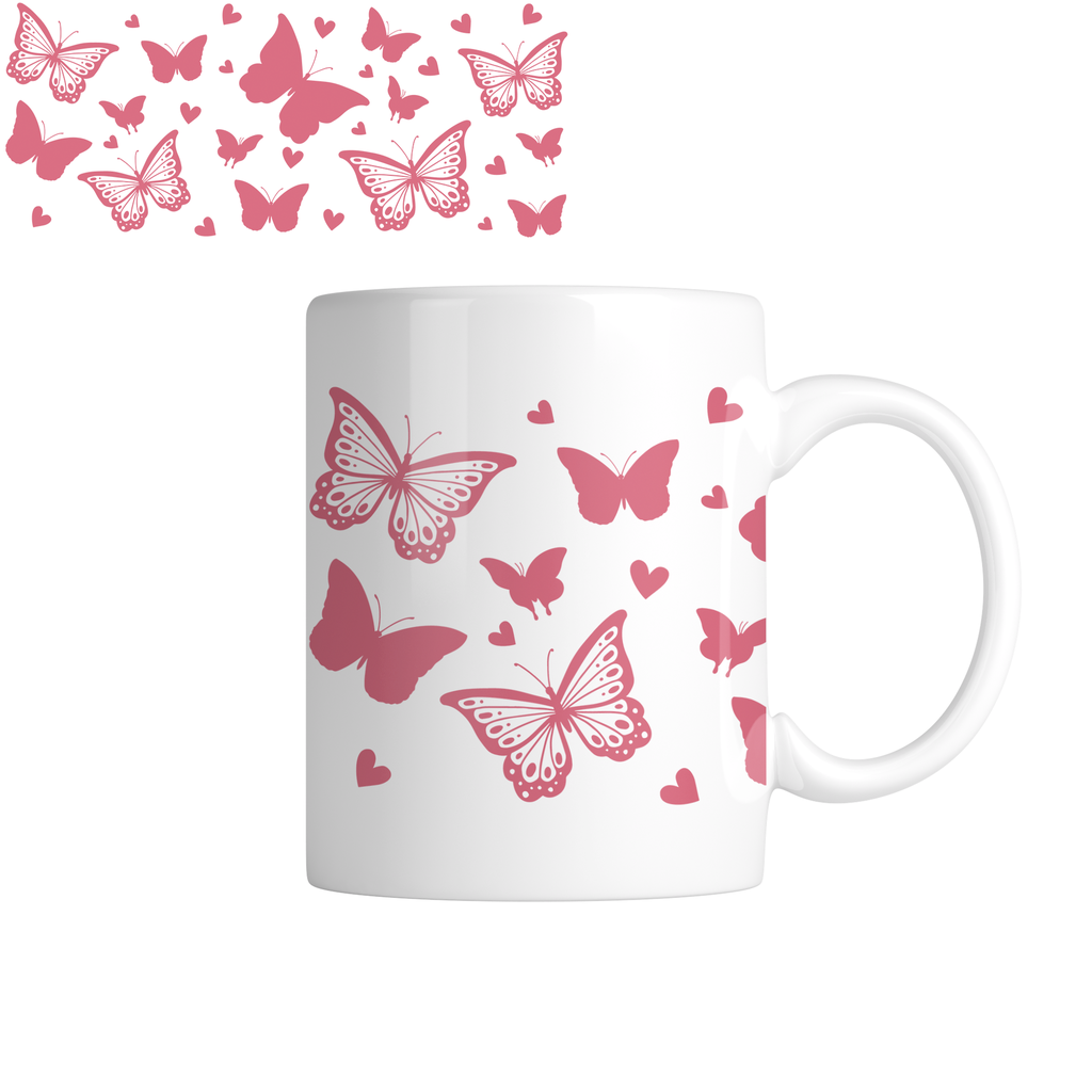 Taza TAE2: Mariposas. Aesthetic vintage kawaii motivation (Con nombre)