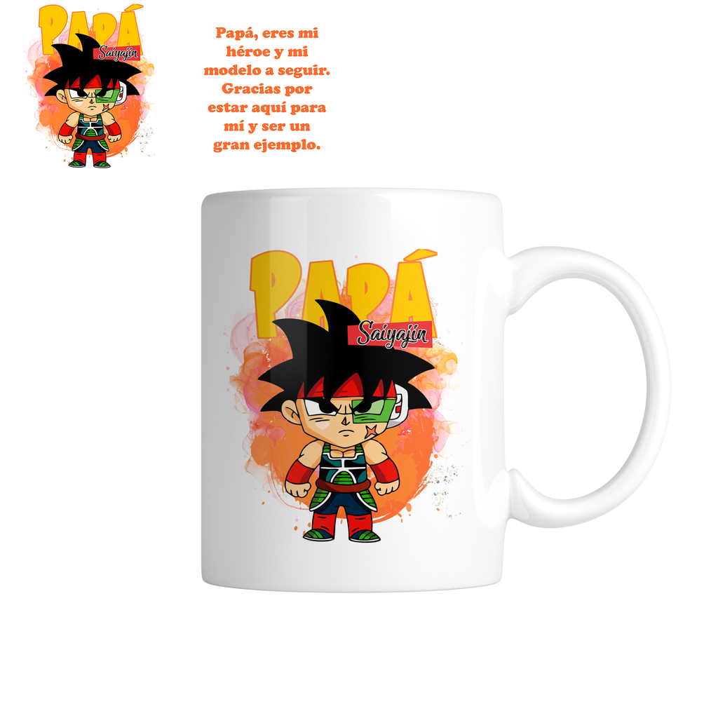 Taza da19. Papá Saiyajin. Anime (Con nombre)