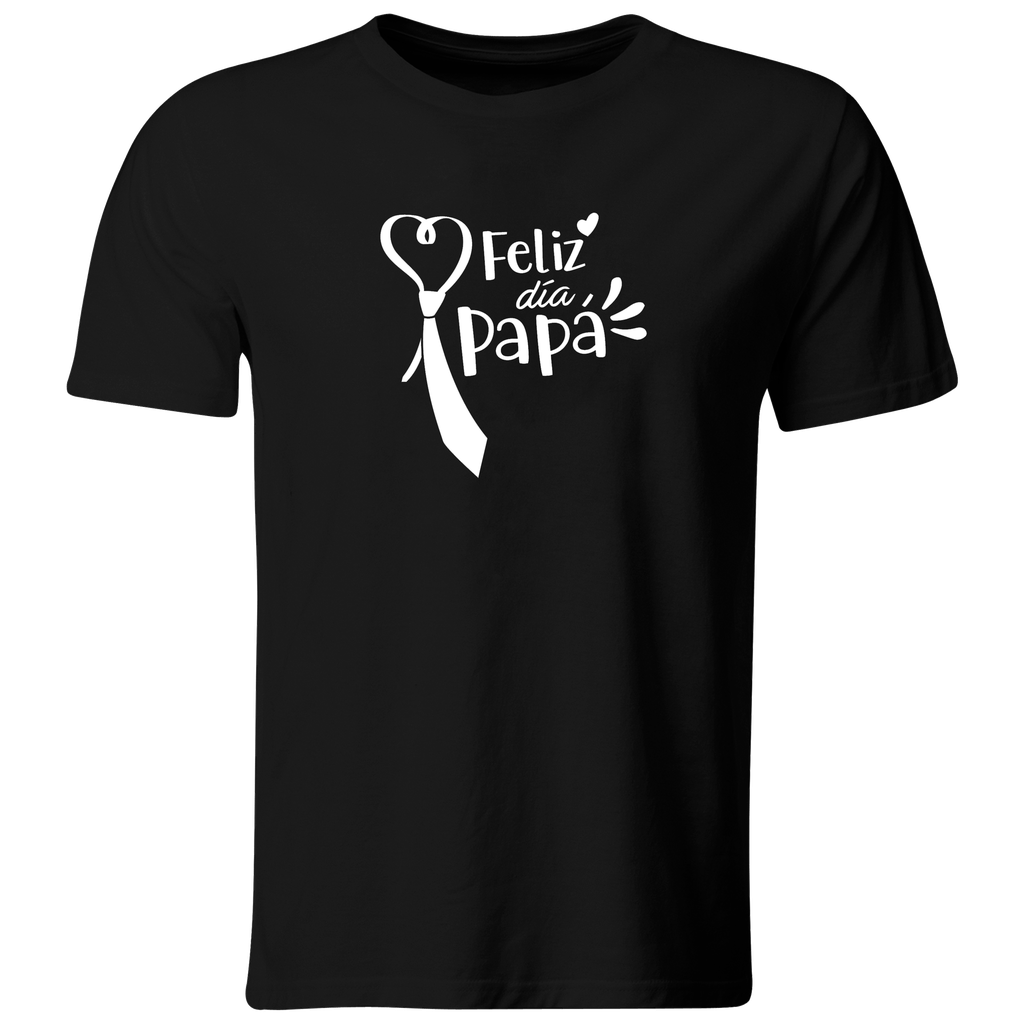 Playera Díua Del Padre Dp2.  Frase feliz día papá (Negro​)