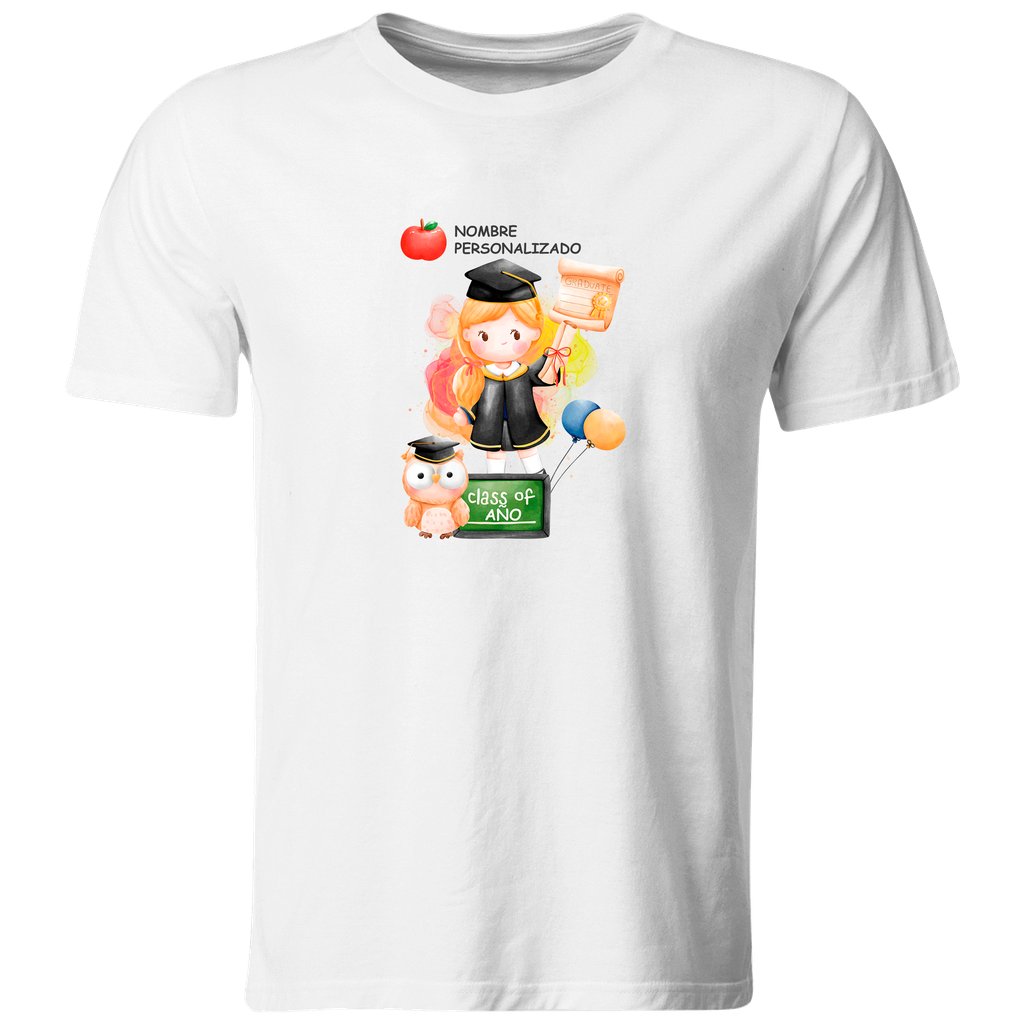 Playera Personalizada Graduación  Gra14. Graduados Kawaii (Recto​)