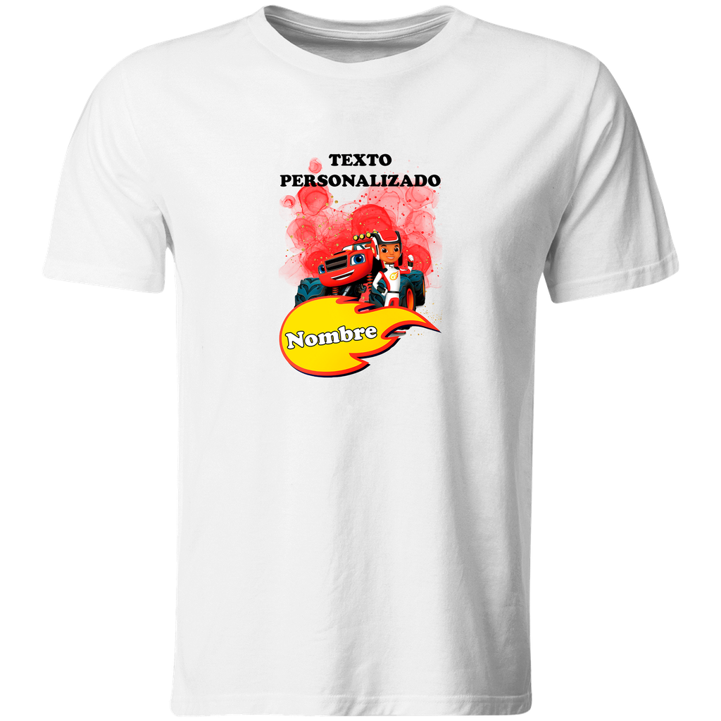 Playera Personalizada Cumpleaños Pc41. Fiesta Blaze - Monster (Recto​)