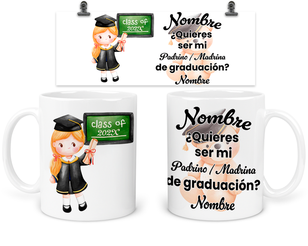 Taza Personalizada Para Padrinos De Graduación. Tpg6