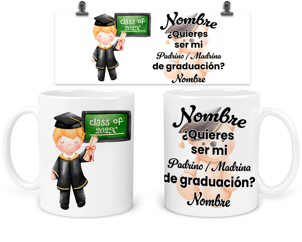 Taza Personalizada Para Padrinos De Graduación. Tpg11