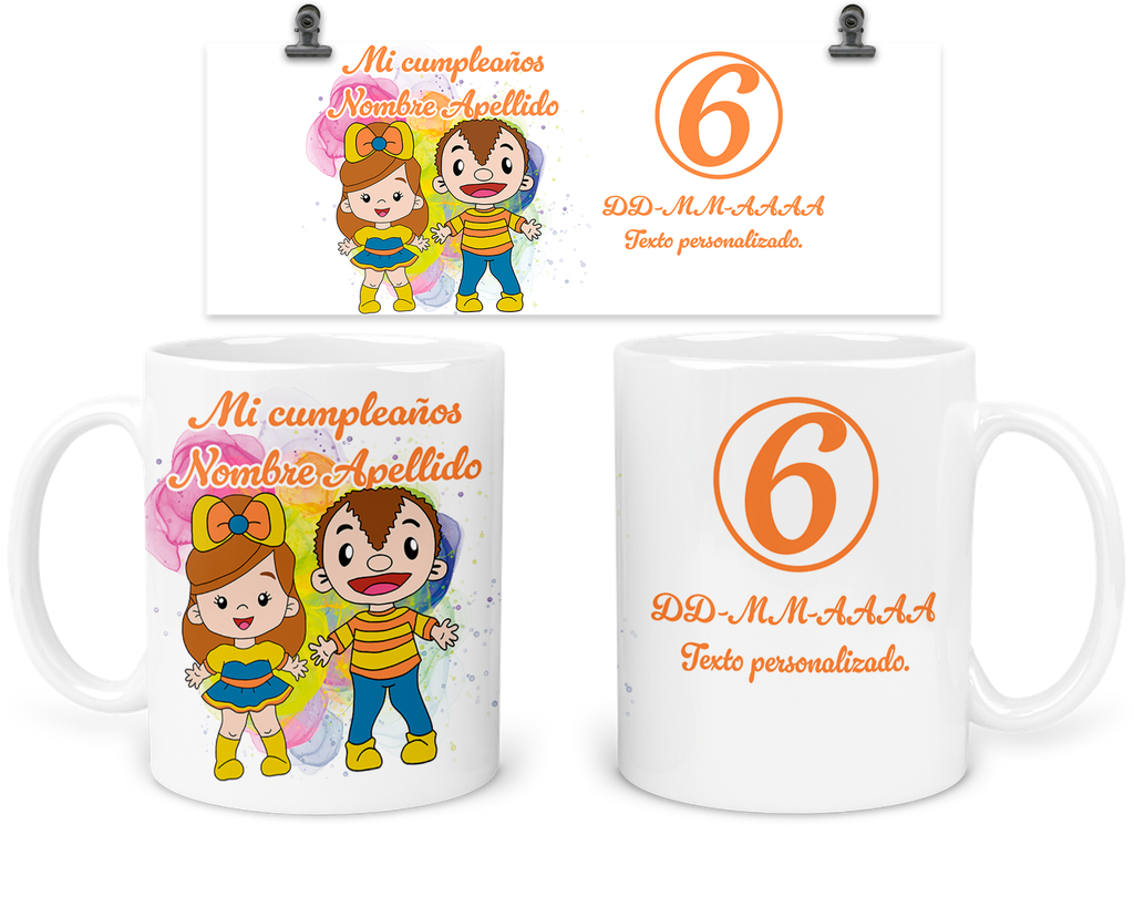 Taza Para Recuerdo De Cumpleaños Trc5. Fiesta Pepo (Sin personalizado)