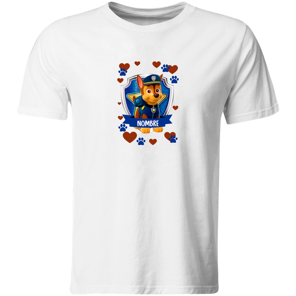 Playera Personalizada Cumpleaños Pc66. patrulla canina chase (Recto​)