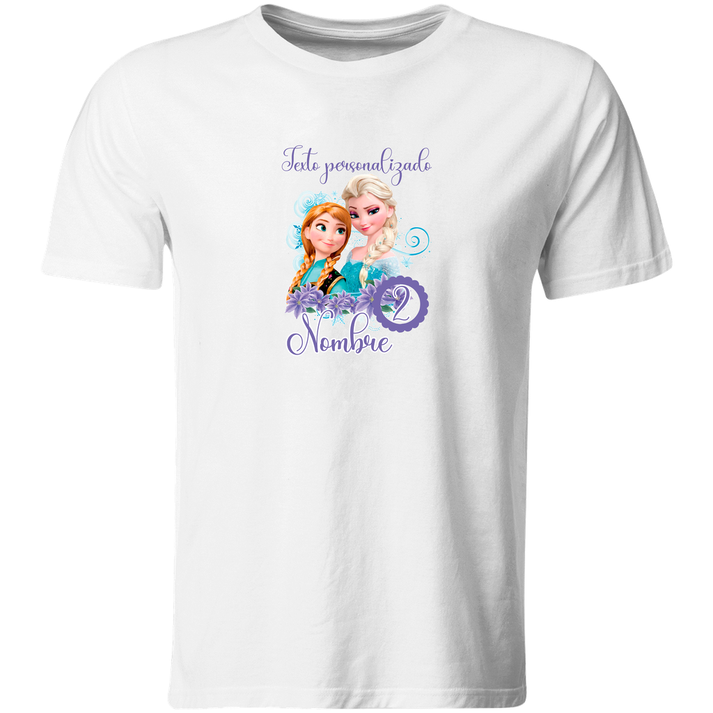 Playera Personalizada Cumpleaños Pc68. Princesa hielo (Recto​)