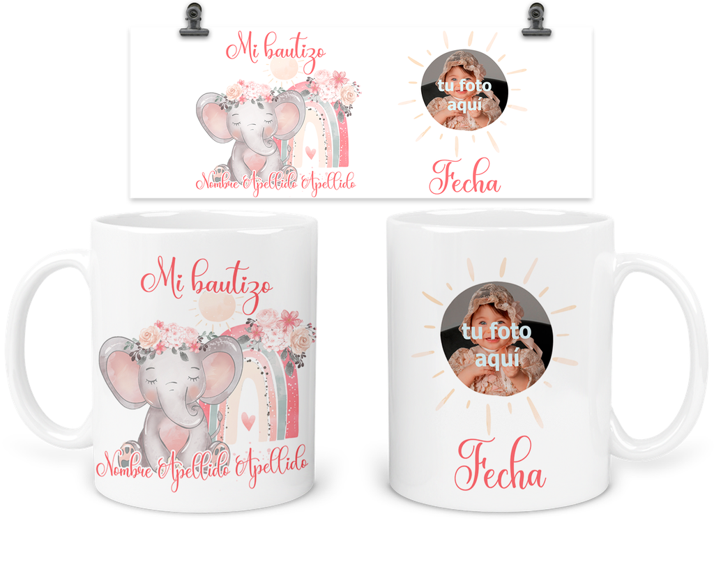 Taza personalizada Para Bautizo Tba16. detalle invitados (Sin personalizado)