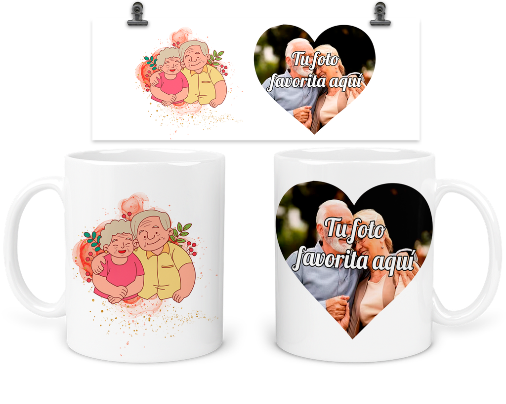 Taza 11 Oz Tda12. Dia Del Abuelo Personalizada Con Foto (Sin personalizado)