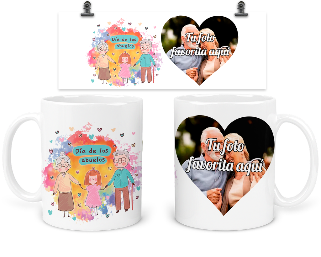 Taza 11 Oz Tda11. Dia Del Abuelo Personalizada Con Foto (Sin personalizado)