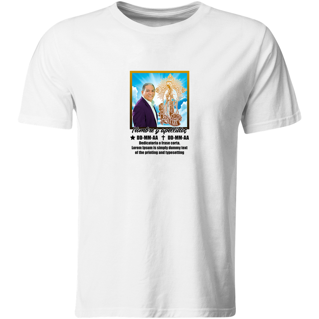 Playera Novenario Pn4. Foto + Texto Personalizado. luto  (Recto​)