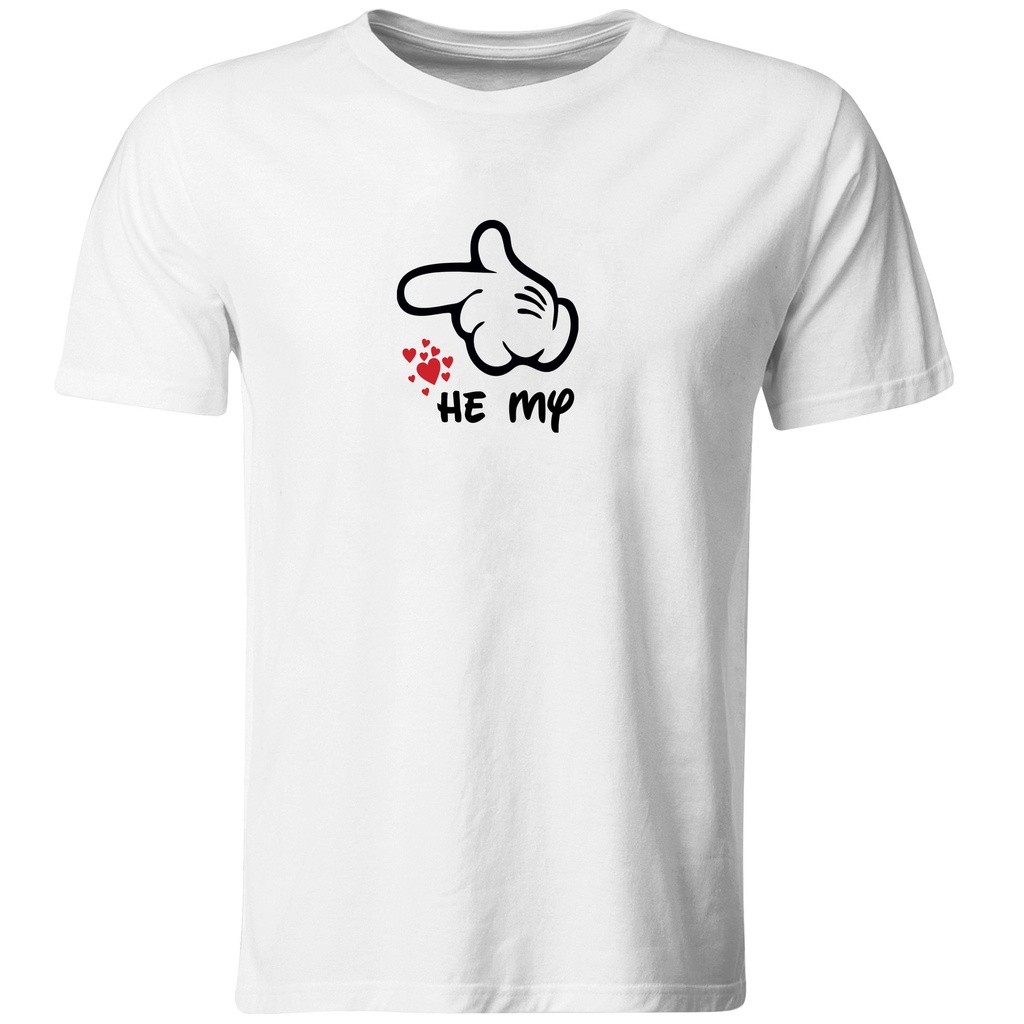 Playeras parejas:  She my | He my. (1/2) (Recto​)