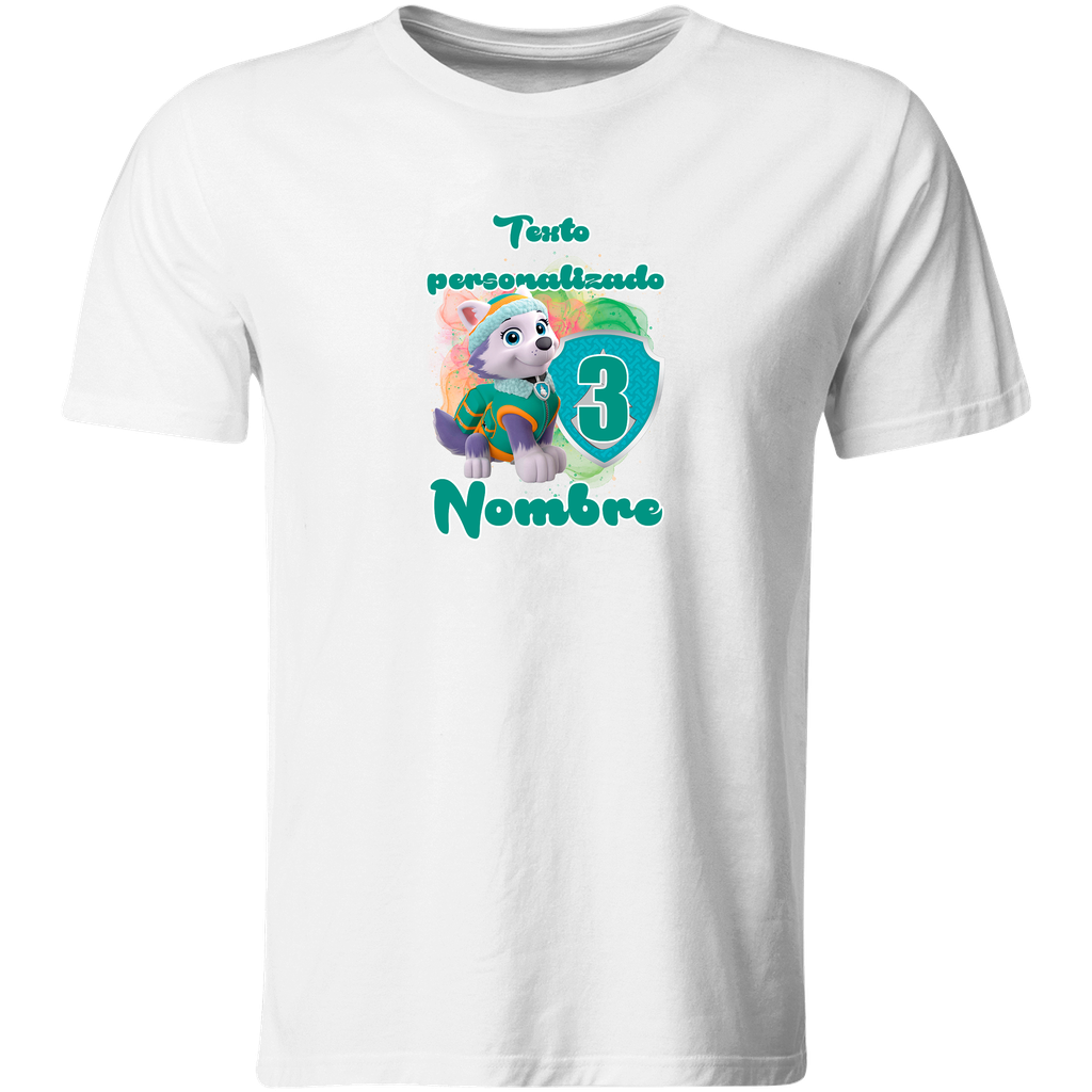 Playera Personalizada Cumpleaños Pc70. Everest patrulla canina. Paw Patrol (Recto​)