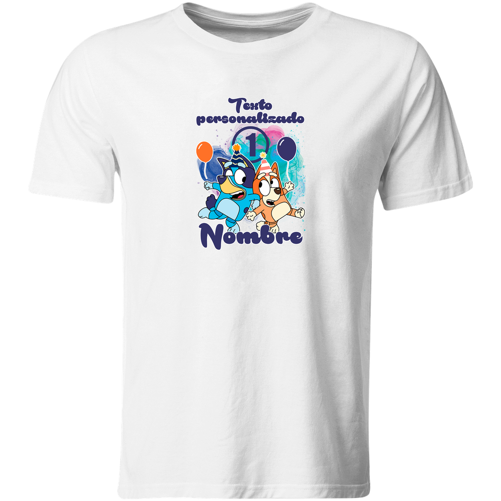 Playera Personalizada Cumpleaños Pc73. Bluey Dog Familia (Recto​)