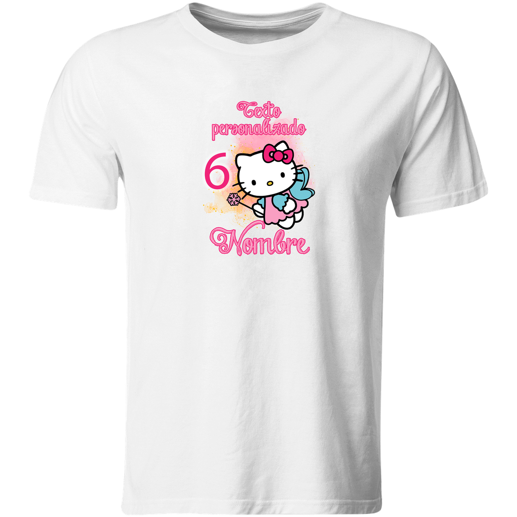 Playera Personalizada Cumpleaños Pc74. Hello kitty  (Recto​)
