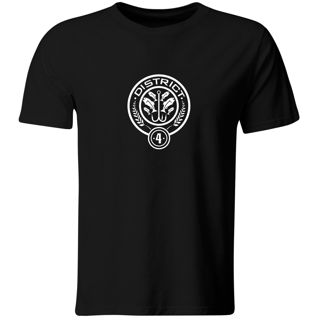 Playera Color Ic70. Los Juegos Del Hambre Sinsajo Distrito 4 (Recto​, Negro​, Blanco)