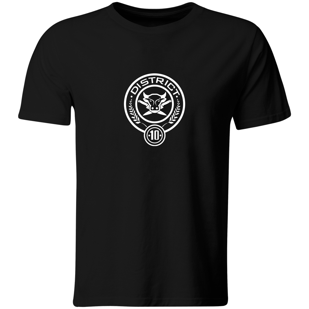 Playera Color Ic72. Juegos Del Hambre Sinsajo Distrito 10 (Recto​, Negro​, Blanco)