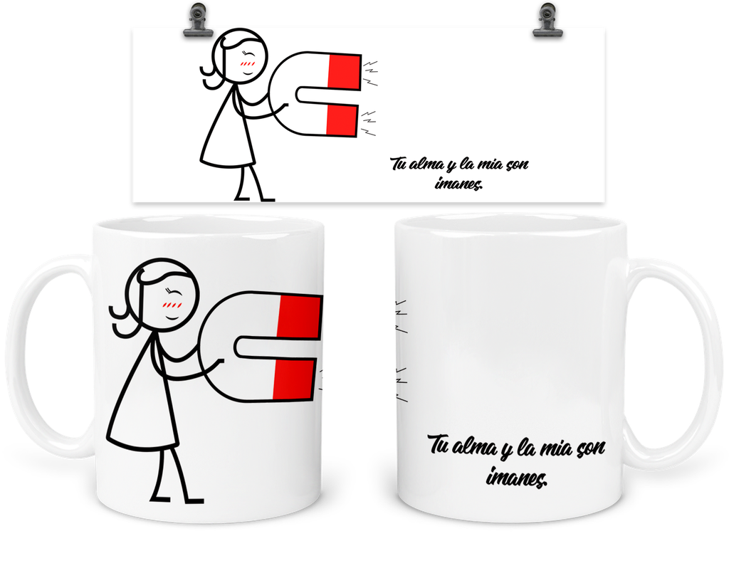 Taza 11 Oz Tapp2. Dúo De Tazas Aniversario: frase imanes (Sin personalizado)