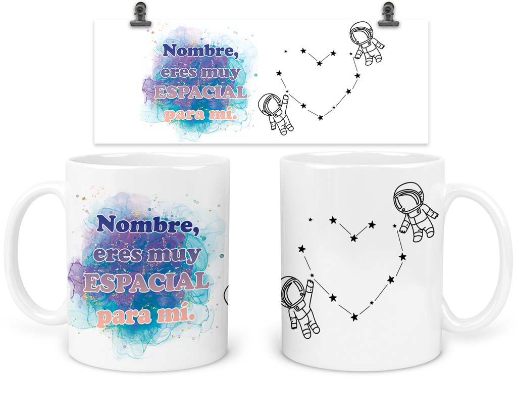 Taza 11 Oz Tapp14. Dúo De Tazas Aniversario: personalizada astronautas (Sin personalizado)