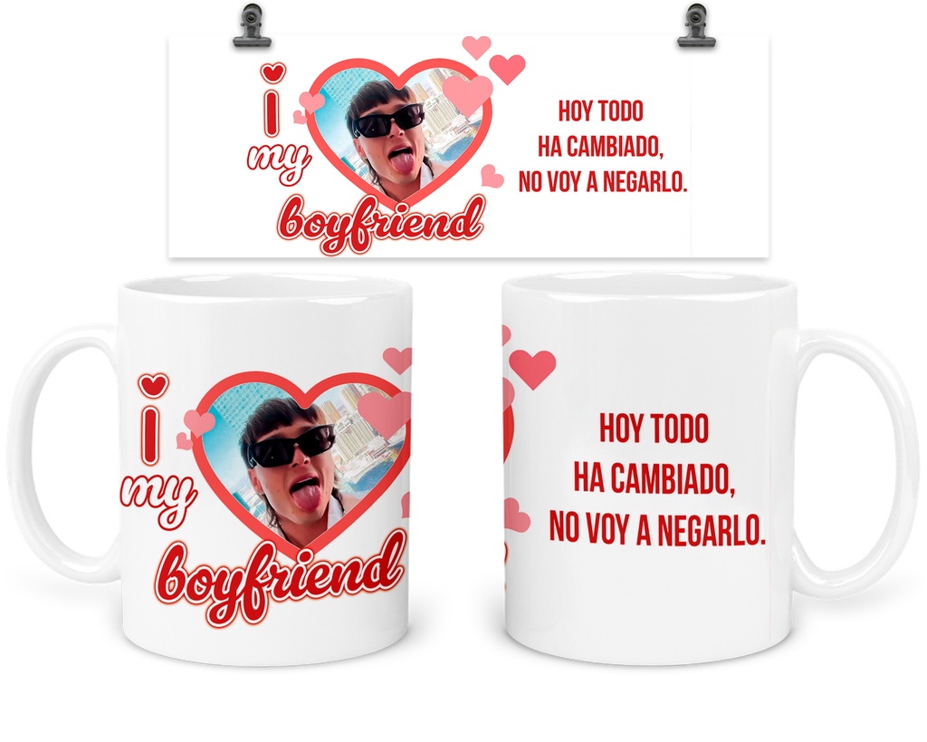 Taza 11 Oz Tar22. Concierto: peso i love my boyfriend pluma (Sin personalizado)