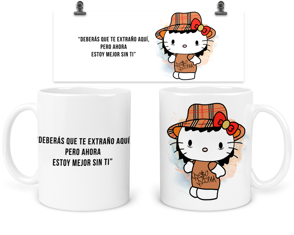 Taza 11 Oz Tar25. Concierto: Peso Anime Kitty Pluma Kawaii (Sin personalizado)