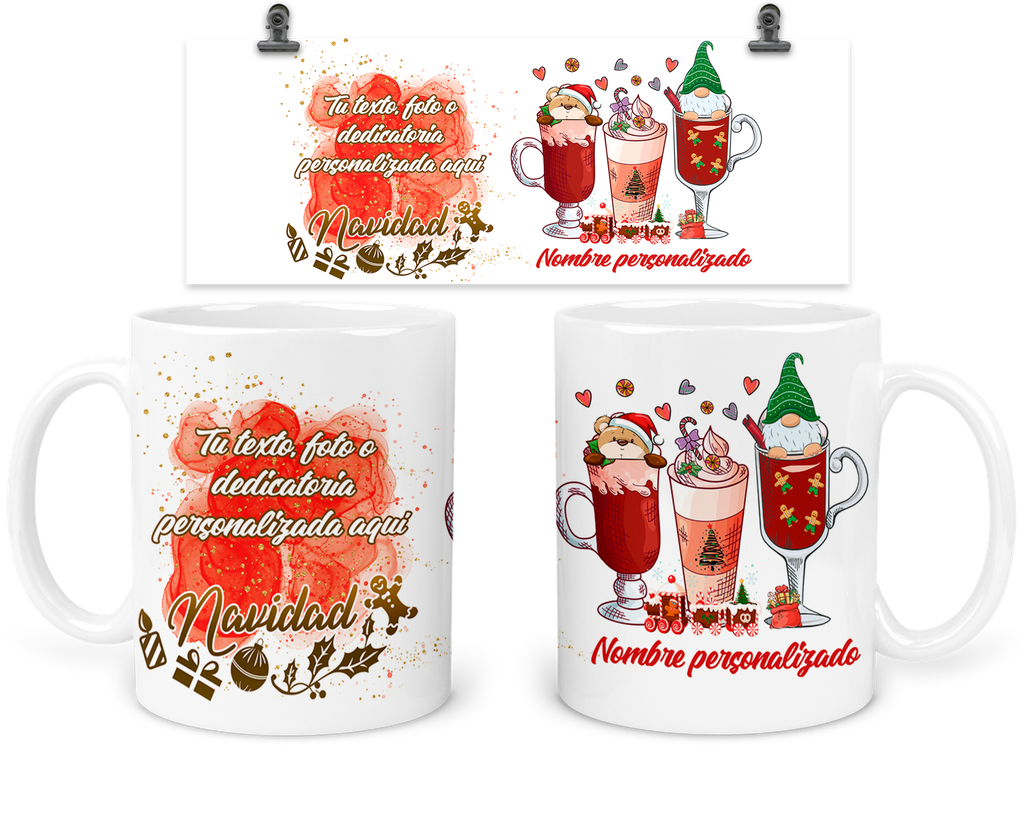 Taza 11 Oz Tan15. Personalizada Navidad Intercambio Regalo (Sin personalizado)