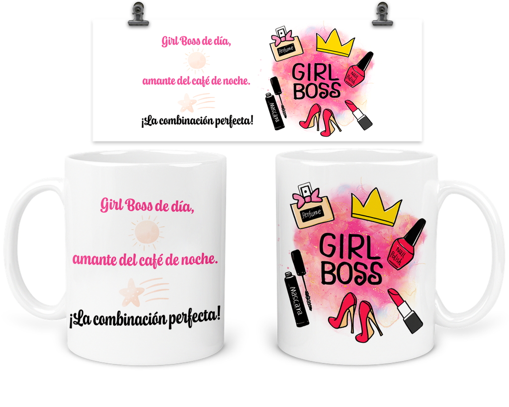 Taza 11 Oz Tap28. cafe girl boss emprendedor nails makeup