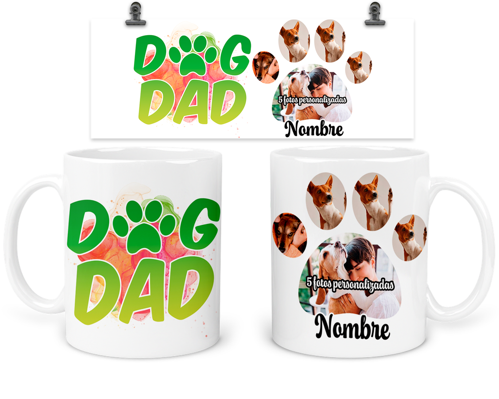 Taza 11 Oz Tph4. Personalizada Con Fotos Perro Hijo Dog Dad (Sin personalizado)